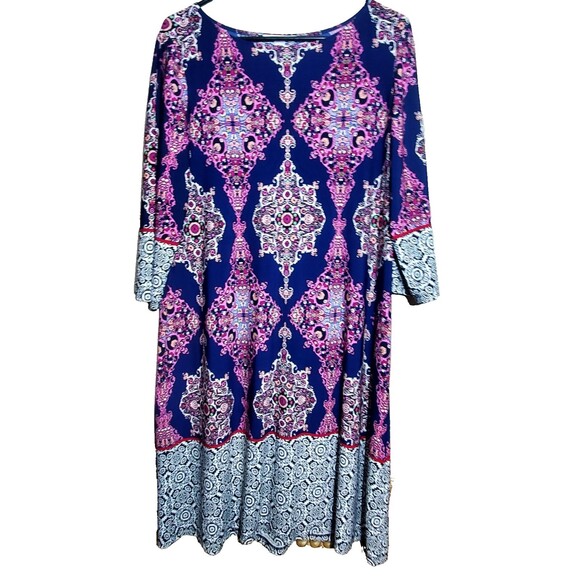 Women’s London Style Collection Dress – Petite 16 – Vibrant Multicolor Print - Picture 4 of 10